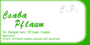 csaba pflaum business card